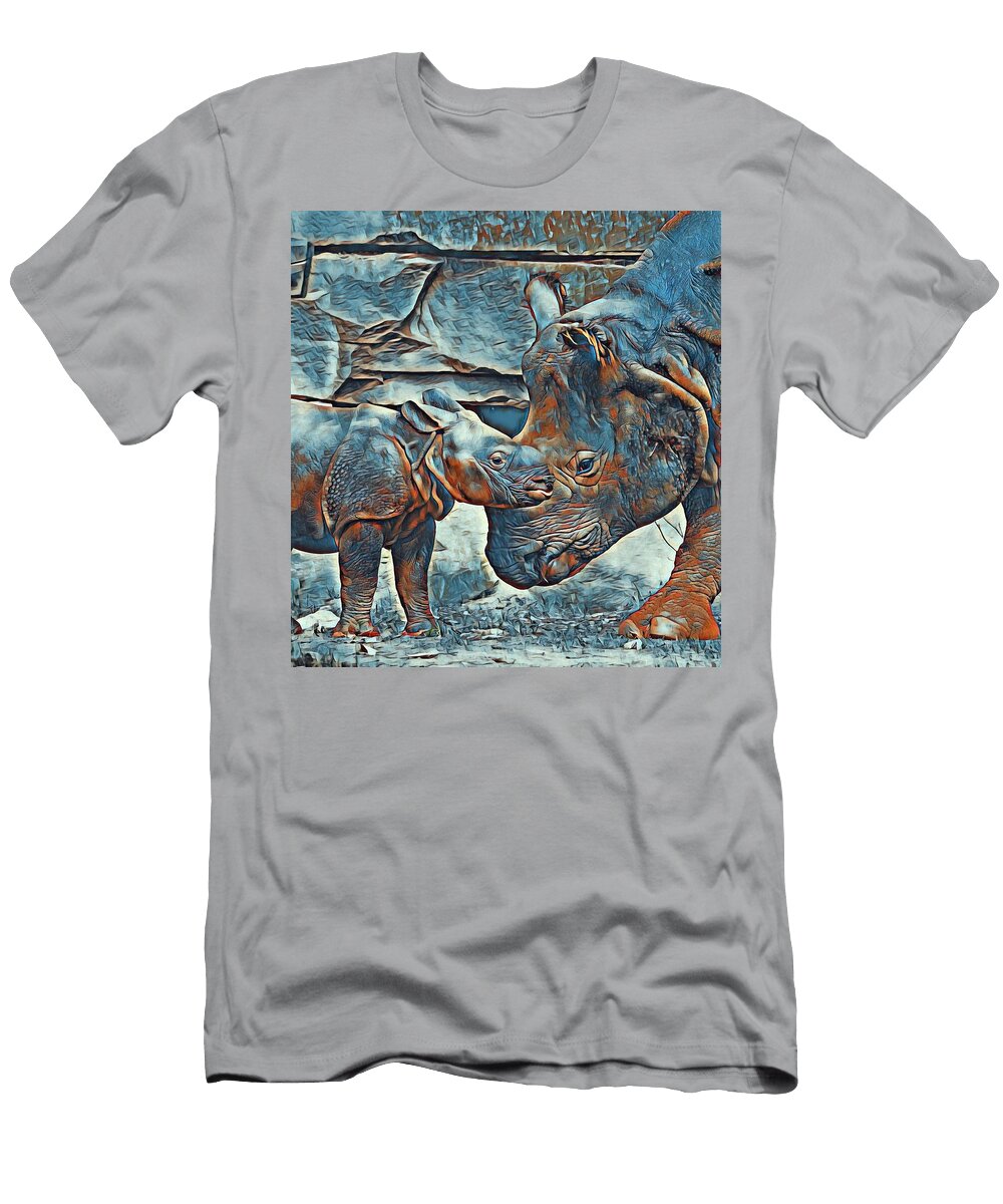 Abstract Rhino Family Art Calnyto T-Shirt