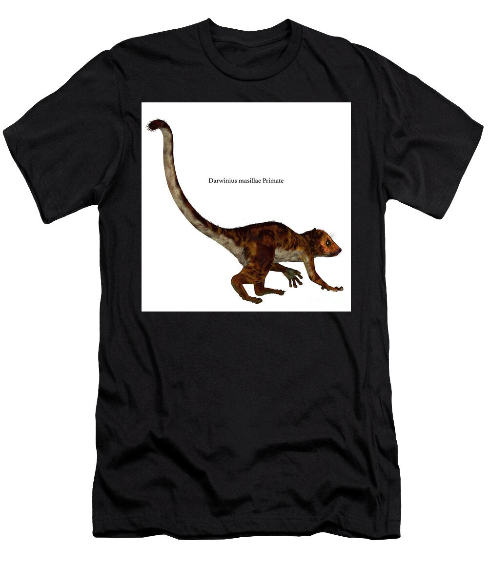 Darwinius Primate Tail with Font Corey Ford T-Shirt