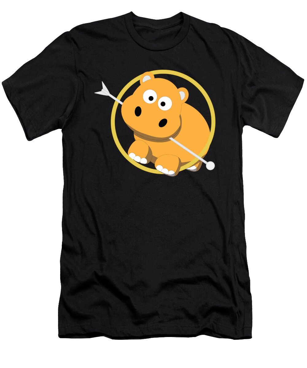 Hippo in a Ring Funny Hippopotamus Large Aquatic Herbivore African Mammal Animal Wildlife Gift Thomas Larch T-Shirt