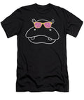 Hippopotamus Wearing Sunglasses Graphic Faux Glitter Noirty Designs T-Shirt