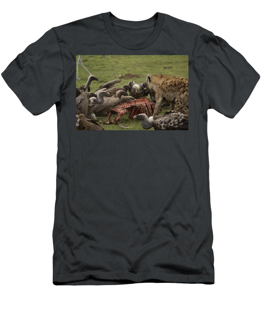 Hyena and Vultures Battle Over the Carcass Rolf Jacobson T-Shirt