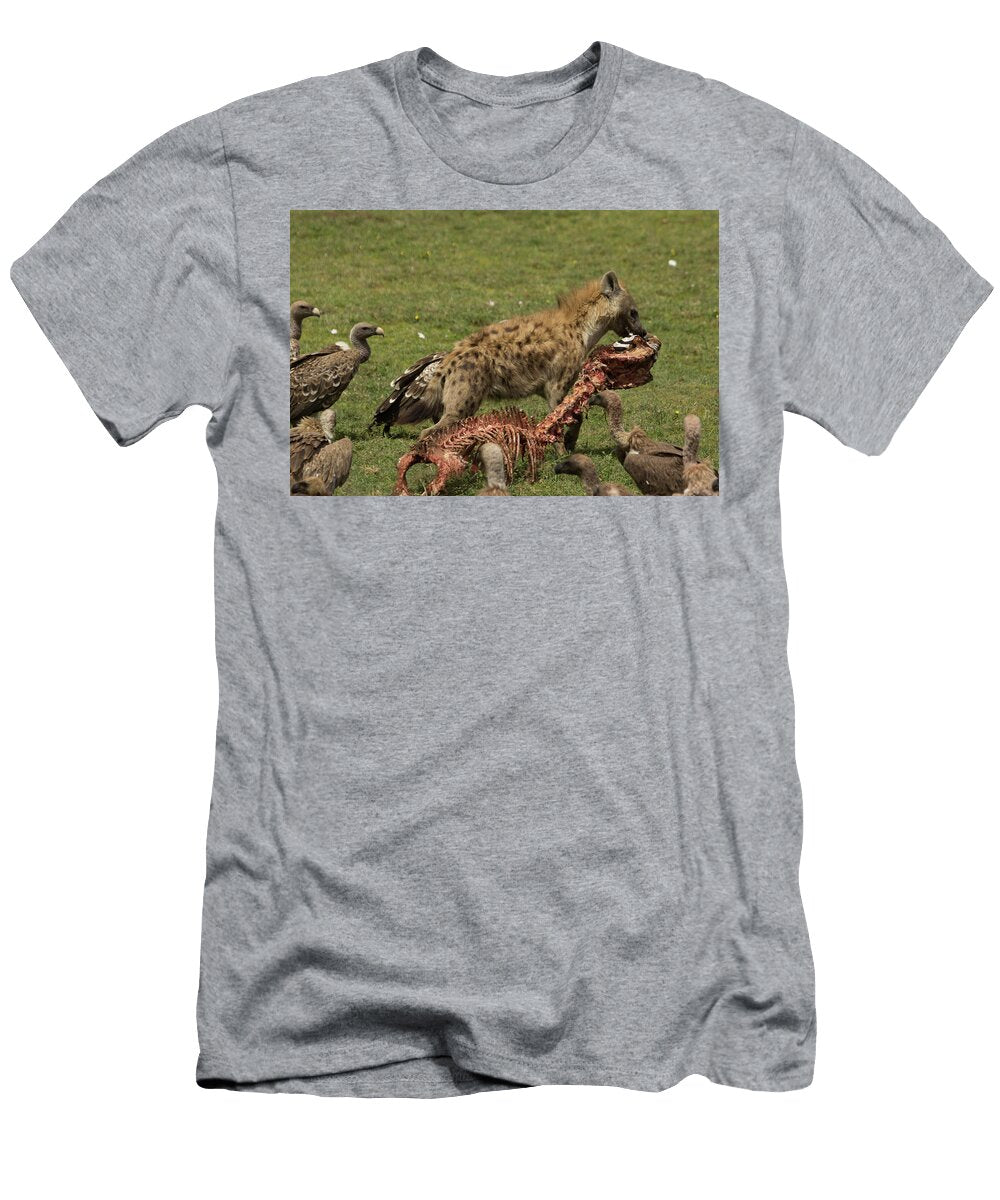 Hyena Escapes with the Zebra Carcass Rolf Jacobson T-Shirt