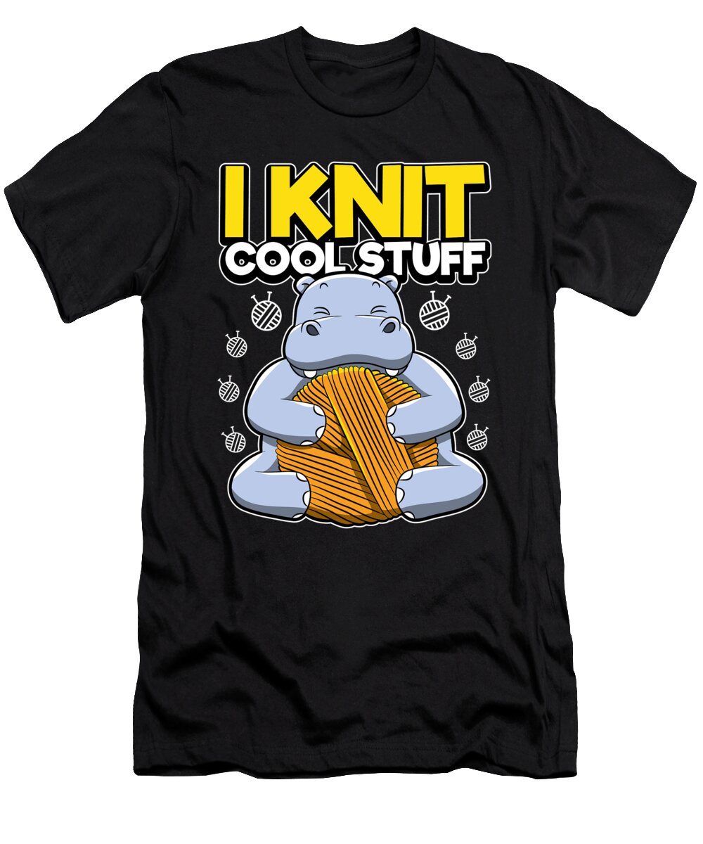 I Knit Cool Stuff Hippo Knitting Mister T-Shirt