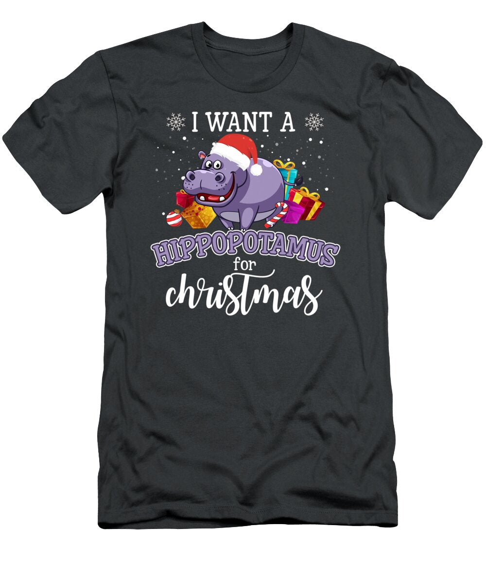 I Want a Hippopotamus for Christmas Hippo Mawin Lillia T-Shirt