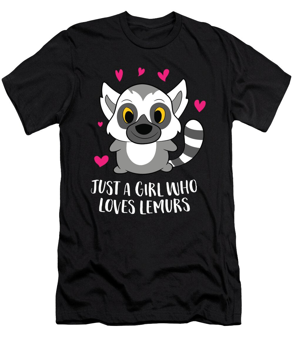 Just a Girl Who Loves Lemurs Cute Lemur Girl Eq Designs T-Shirt