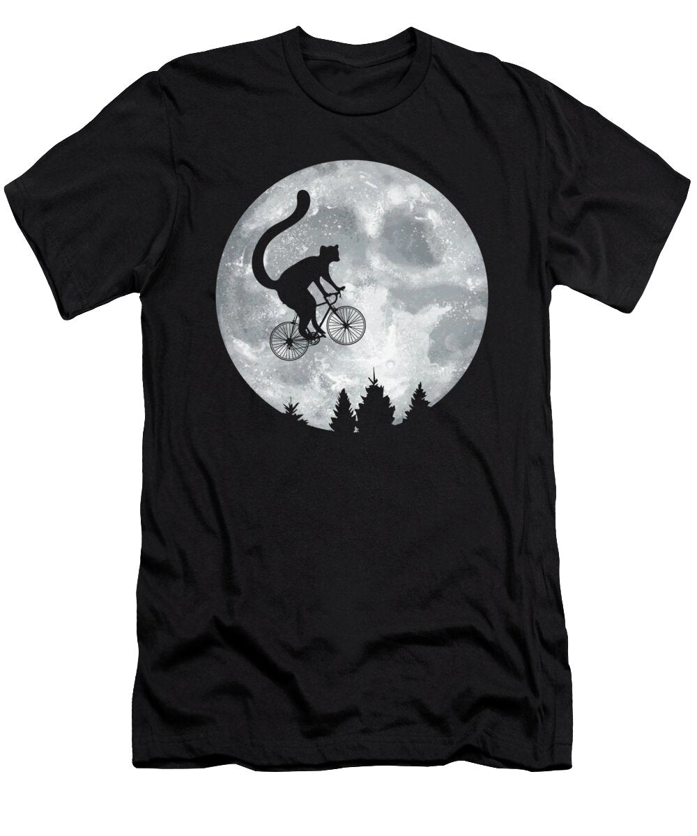 Lemur Riding Moon Bike Halloween Lunar Cycling Wowshirt T-Shirt