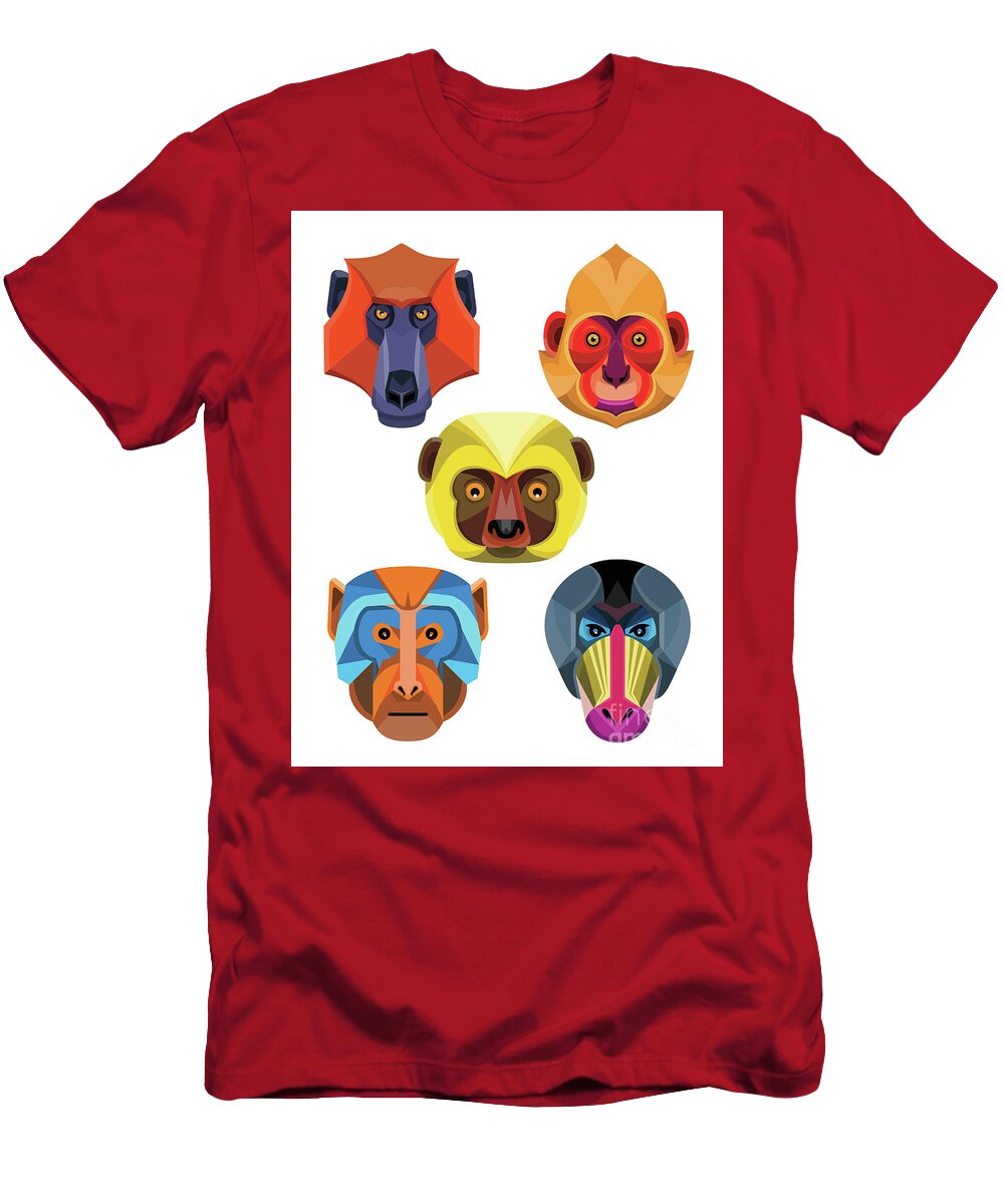 Old World Monkeys Flat Icon Collection Aloysius Patrimonio T-Shirt