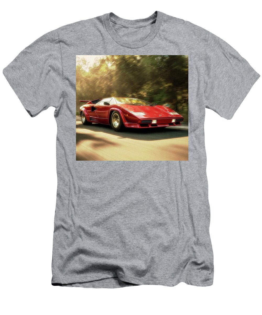 Red Lamborghini Countach Speeding Esoterica Art Agency T-Shirt
