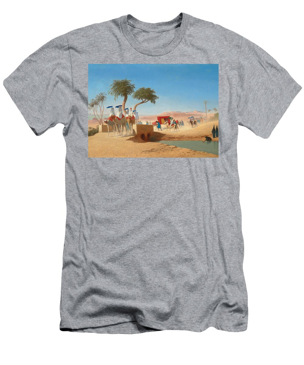 The Empress Eugenie Visiting the Pyramids Charles Theodore Frere T-Shirt